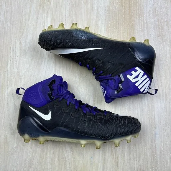 Nike Force Savage Football Active Sport Cleats Black Purple 918346-015 Men's 16