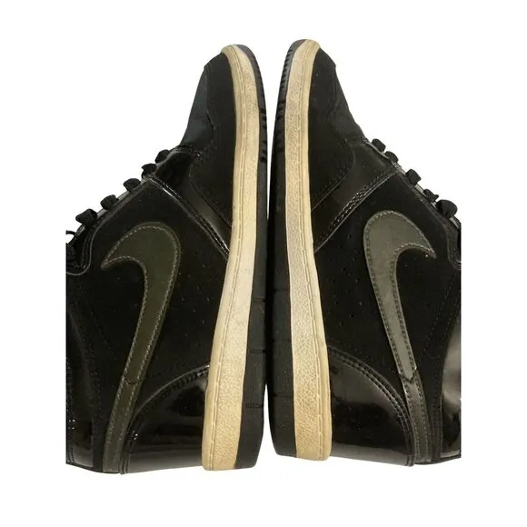 Nike Force Women's size 7.5  Black  Canvas  Leather hidden heel wedge Sneakers
