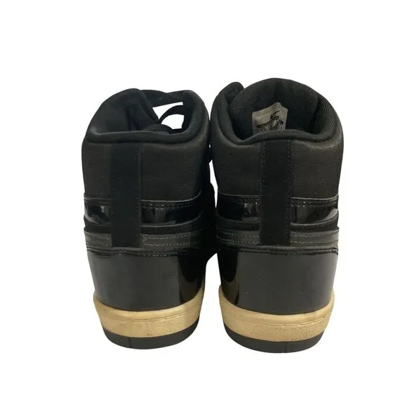 Nike Force Women's size 7.5  Black  Canvas  Leather hidden heel wedge Sneakers