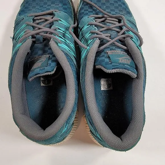 Nike Free 5.0 EXT Mens 8 Woven Mid Turquoise White Athletic Shoes 580531 303