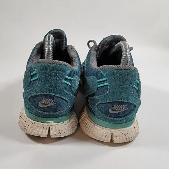 Nike Free 5.0 EXT Mens 8 Woven Mid Turquoise White Athletic Shoes 580531 303