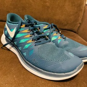 Nike Free 5.0 Trainers Running Teal Blue Green Sneakers 642198-301 Men's 11 45 E