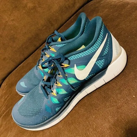 Nike Free 5.0 Trainers Running Teal Blue Green Sneakers 642198-301 Men's 11 45 E