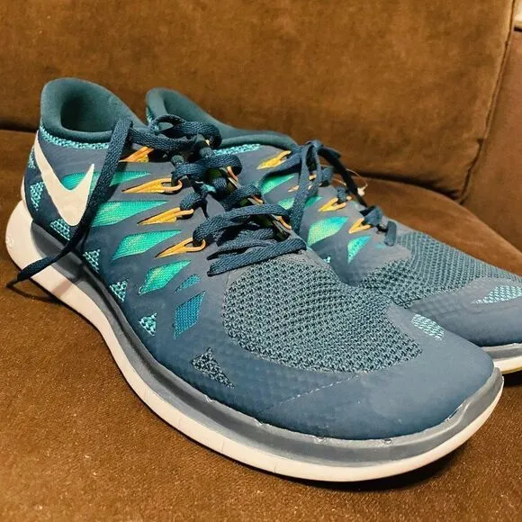 Nike Free 5.0 Trainers Running Teal Blue Green Sneakers 642198-301 Men's 11 45 E