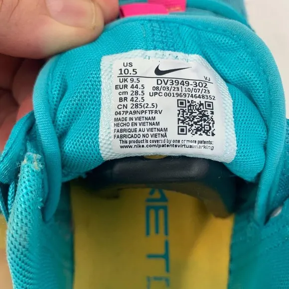 Nike Free Metcon 5 Men's US 10.5 Workout Shoes Aqua Athletic Sneakers DV3949-302