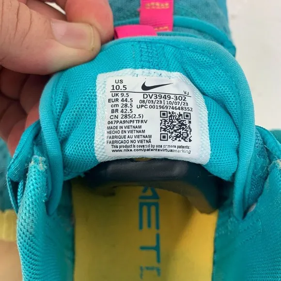 Nike Free Metcon 5 Men's US 10.5 Workout Shoes Aqua Athletic Sneakers DV3949-302