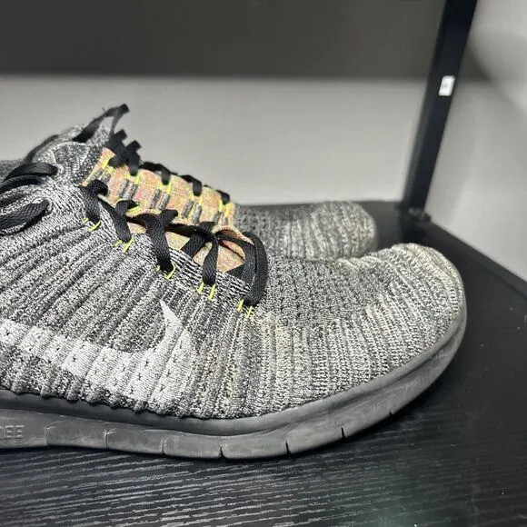 Nike Free Rn Flyknit Shoes Mens Size 14 Grey Running Sneakers 831069-004