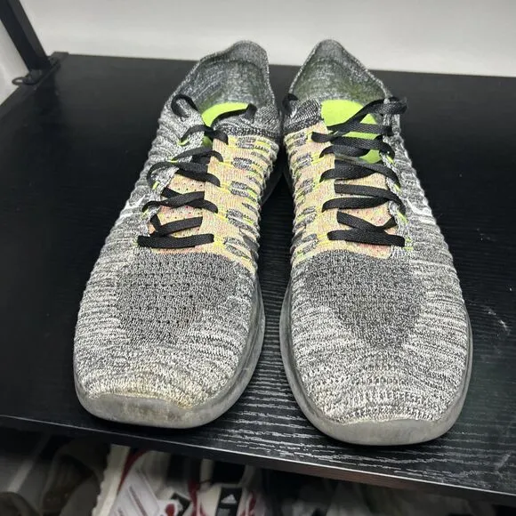 Nike Free Rn Flyknit Shoes Mens Size 14 Grey Running Sneakers 831069-004