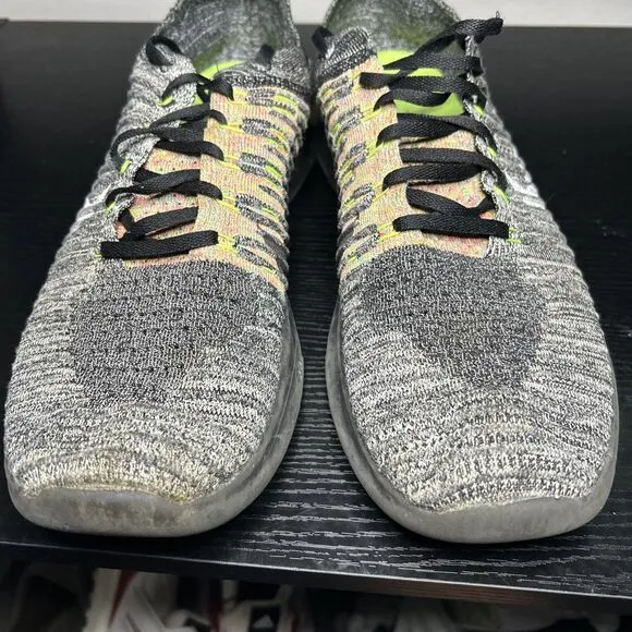 Nike Free Rn Flyknit Shoes Mens Size 14 Grey Running Sneakers 831069-004