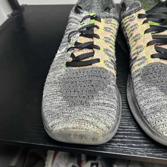 Nike Free Rn Flyknit Shoes Mens Size 14 Grey Running Sneakers 831069-004