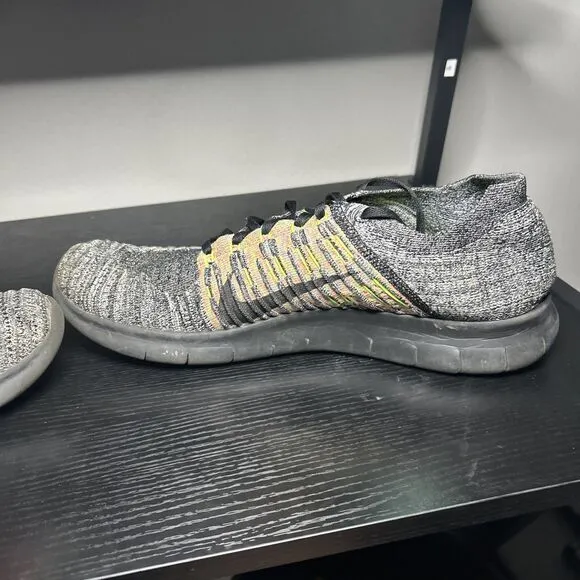 Nike Free Rn Flyknit Shoes Mens Size 14 Grey Running Sneakers 831069-004