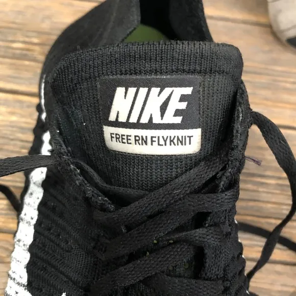 Nike Free RN Flyknit Sneakers Mens Size 12.5 Black White 831069-001 Shoes