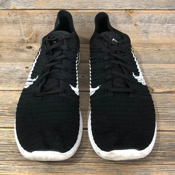 Nike Free RN Flyknit Sneakers Mens Size 12.5 Black White 831069-001 Shoes