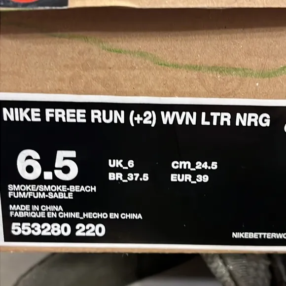 Nike Free Run ( 2) Wvn Ltr NRG shoes sneakers 553280 220 Mens Size 6.5 Womens 8
