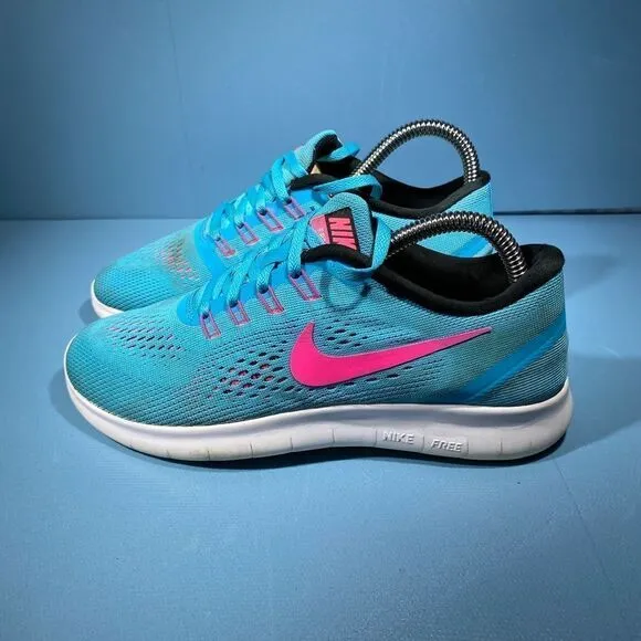 Nike Free RN Women's Size 6,5 Running Blue Pink Shoes Sneakers Style 831509-401