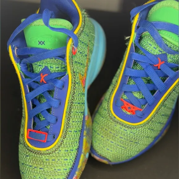Nike Green and Blue Sneakers Vibrant Design