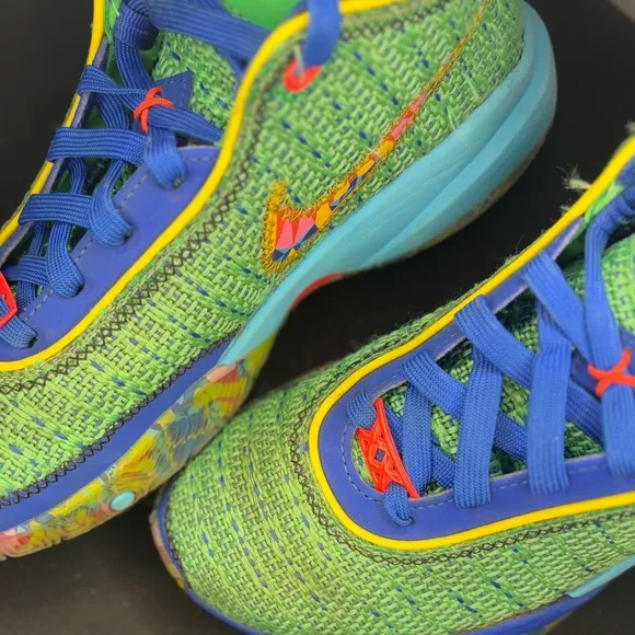 Nike Green and Blue Sneakers Vibrant Design