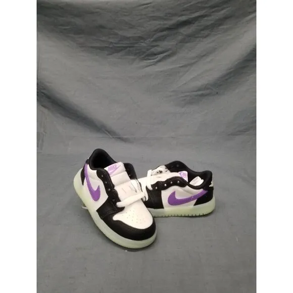 Nike Jordan 1 Retro Low Glow In The Dark Sneakers Kids Size 6c White NEW IN BOX!
