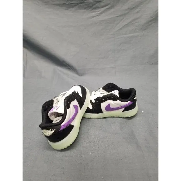 Nike Jordan 1 Retro Low Glow In The Dark Sneakers Kids Size 6c White NEW IN BOX!