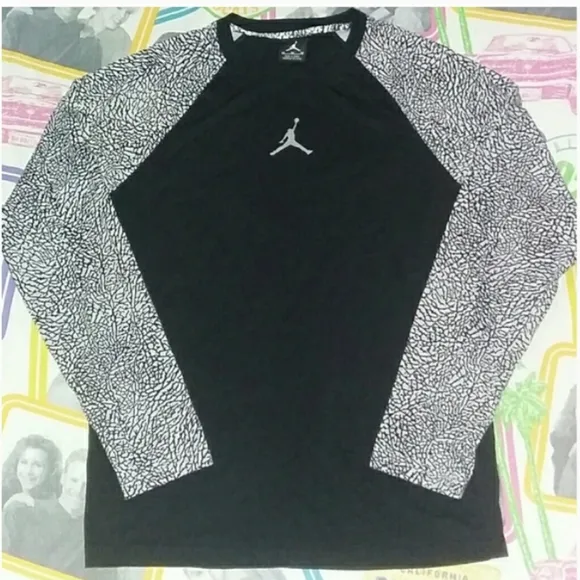 Nike Jordan 3 Cement Long Sleeve Jersey Shirt Vintage Nike
