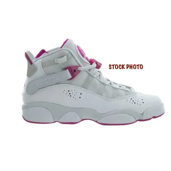 NIke Jordan Air 6 rings sneakers 7 youth GS Platinum Fuchsia Basketball shoes