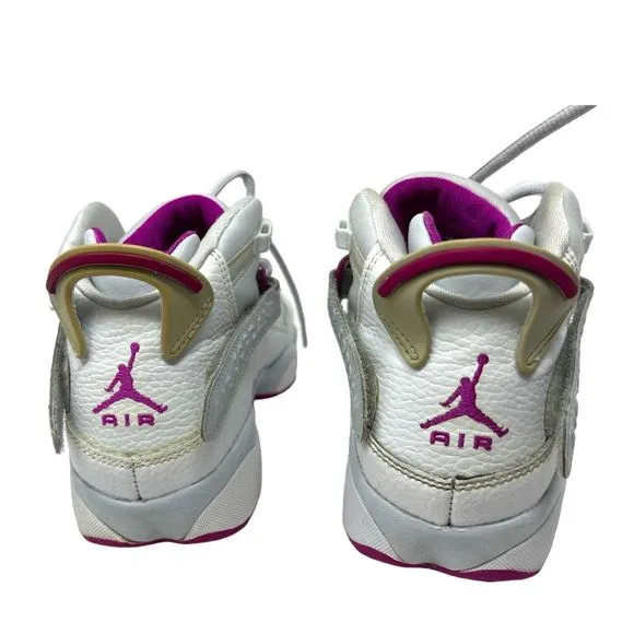 NIke Jordan Air 6 rings sneakers 7 youth GS Platinum Fuchsia Basketball shoes