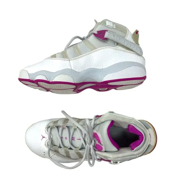 NIke Jordan Air 6 rings sneakers 7 youth GS Platinum Fuchsia Basketball shoes