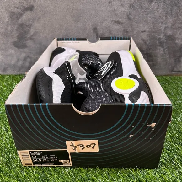 Nike KD Trey 5 X Basketball Shoes Black Neon Green Athletic Sneakers Mens 13