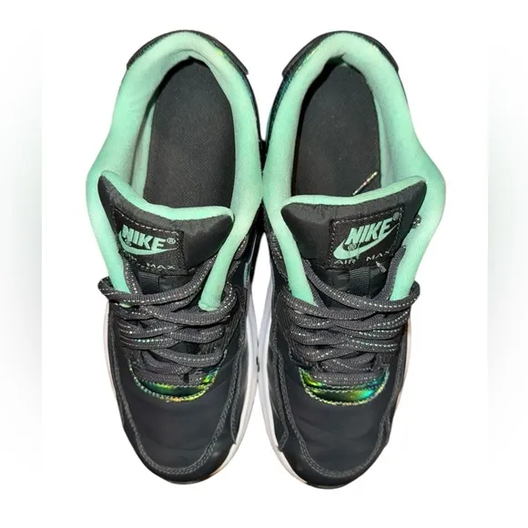 Nike Kids Air Max 90 Running Shoe Black and Green