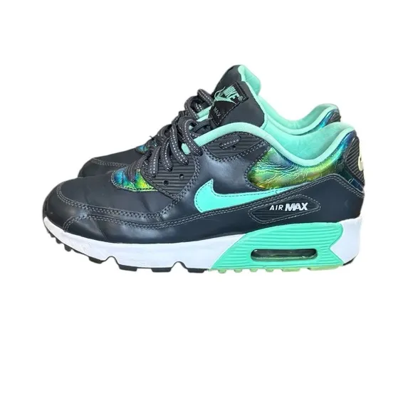 Nike Kids Air Max 90 Running Shoe Black and Green