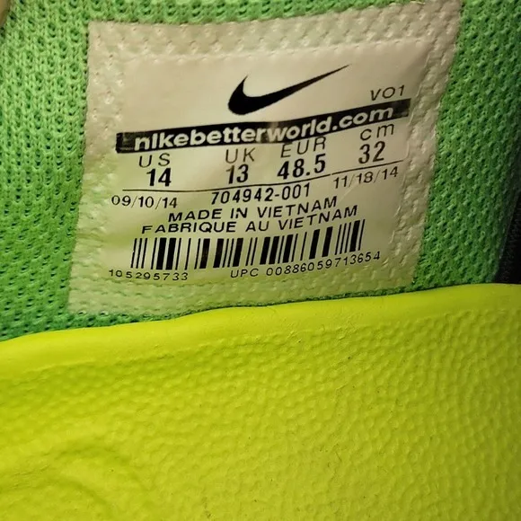 Nike Kobe KB Mentality Black Volt-Poison Green Size 14 704942-001 Shoes Sneakers