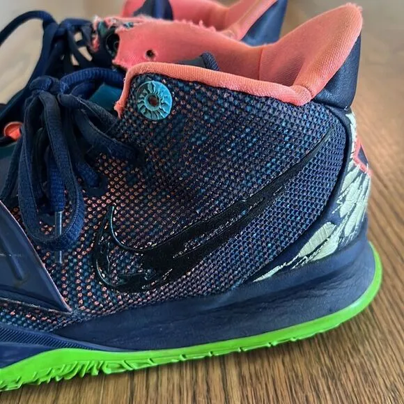 Nike Kyrie 7 Midnight Navy Blue Green Basketball Shoes Sneakers