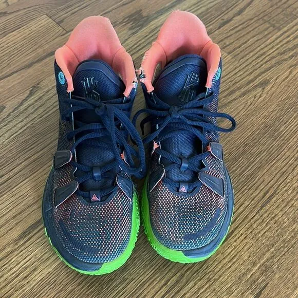 Nike Kyrie 7 Midnight Navy Blue Green Basketball Shoes Sneakers