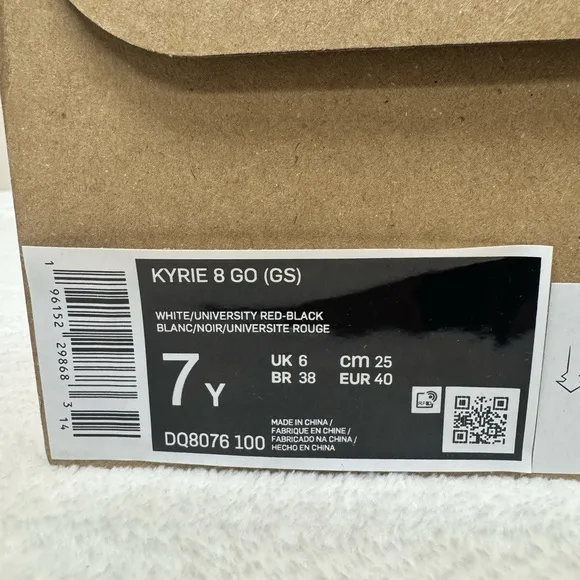 Nike Kyrie Irving 8 GO (GS) Red and Black Sneakers Size 7Y/8.5 women NEW