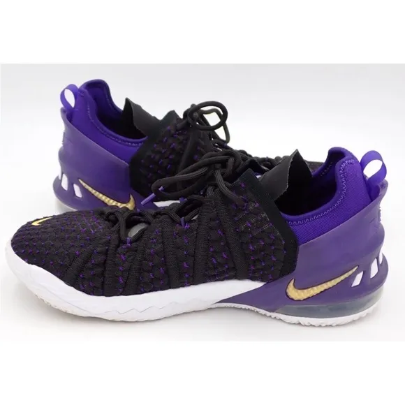 Nike LeBron XVIII 18 Lakers Black Purple Gold Shoes Mens/Youth 7Y CW2760-004