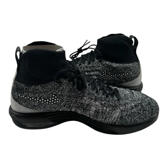 Nike Lunar Magista II Flyknit FC Shoes Mens 9 Black White Sneakers 876385-001
