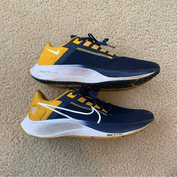 Nike Men’s Navy West Virginia Mountaineers Zoom Pegasus 38 Running Shoes Size 10