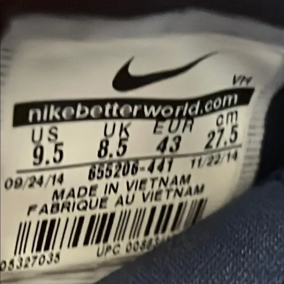 Nike Men's Roshe Run Blue Camo Print Running Sneakers Size 9.5