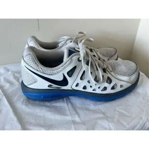 NIKE Men's Shoe's Dual Fusion Run 2 athletic Sneakers Running White-Blue Sz.8.5