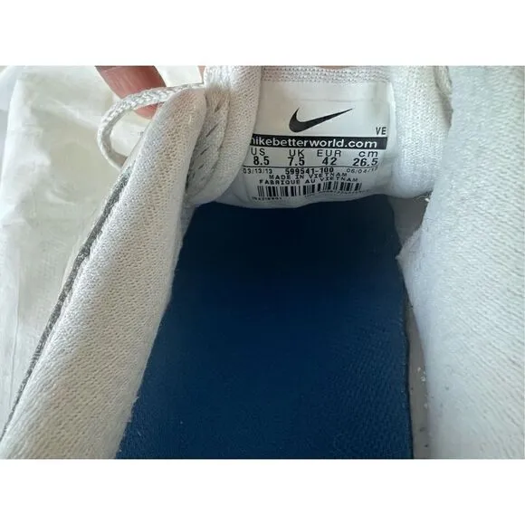 NIKE Men's Shoe's Dual Fusion Run 2 athletic Sneakers Running White-Blue Sz.8.5