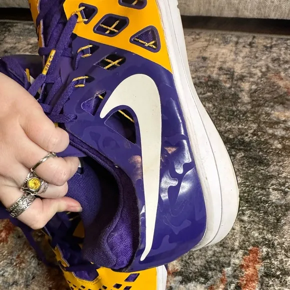 Nike Men’s Train Speed 4 Purple and Gold LSU Tigers Running Sneakers Size 13