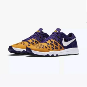 Nike Men’s Train Speed 4 Purple and Gold LSU Tigers Running Sneakers Size 13