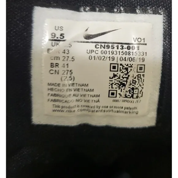 NIKE / PAUL GEORGE'S, PG3TB Black/White Women's 9.5 Sneakers CN9513-001