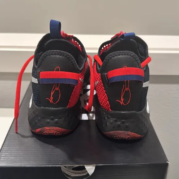 Nike PG4 basketball shoes 5Y Boys/3.5 girls Black/Red/Blue/Metallic Silver