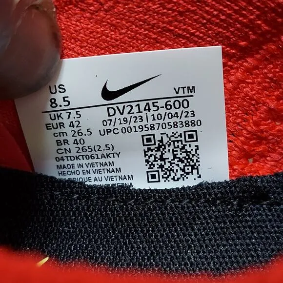 Nike React Phantom Run Flyknit 2 Running Sneakers - Men's Size 8.5 Siren Red