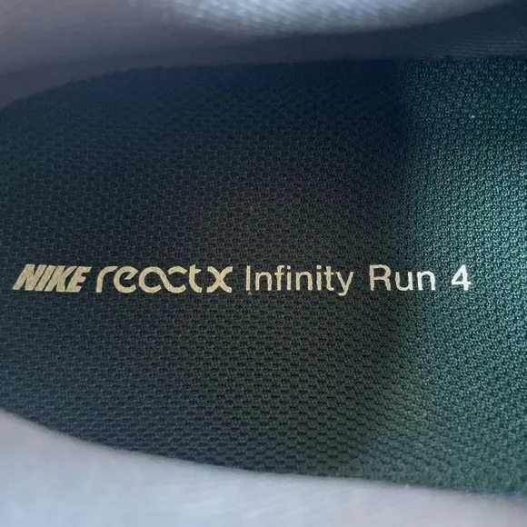 Nike ReactX Infinity Run 4 Grey Gorge Green Athletic Running Shoes Men’s Size 12