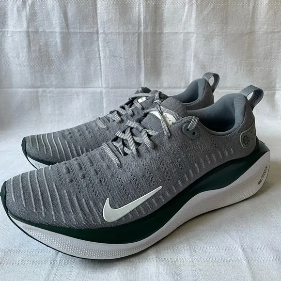 Nike ReactX Infinity Run 4 Grey Gorge Green Athletic Running Shoes Men’s Size 12