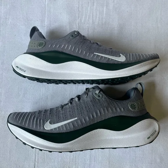 Nike ReactX Infinity Run 4 Grey Gorge Green Athletic Running Shoes Men’s Size 12