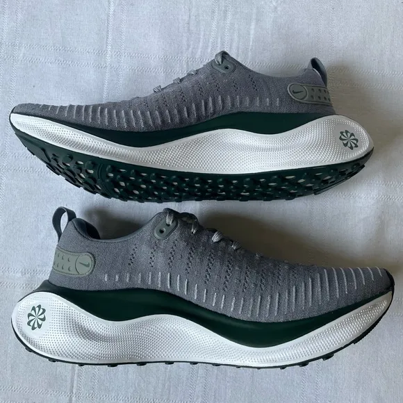 Nike ReactX Infinity Run 4 Grey Gorge Green Athletic Running Shoes Men’s Size 12