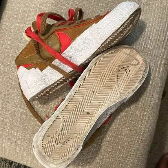 Nike Sacai Blazer Sneakers LowRider Brown and Red Size 5